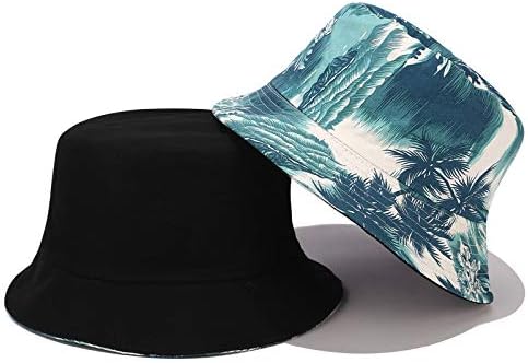 Booney Şapka Kadın Erkek Şapka Ağacı Baskı Giyen Vizör Seyahat Katlanır Havza balıkçı şapkası Plaj güneş şapkası