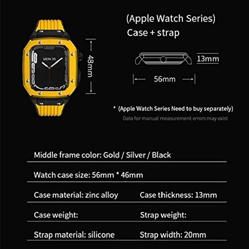 DYIZU Alaşım İzle Vaka Kayışı Apple Watch Serisi için 7 6 5 4 SE 45mm 42mm 44mm Lüks Metal Kauçuk Paslanmaz çelik