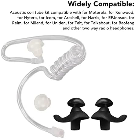 Hava Akustik Bobin Tüpü, Rahat Dayanıklı Şeffaf Akustik Bobin Tüpü İki Yönlü Telsiz Kulaklık için Silikon Kulak Tıkaçlı
