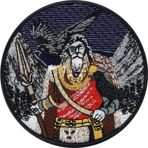 Hugin ve Munin ile Odin Yamayı Dikin - İskandinav Mitolojisinden Viking Tanrısı Demir on Yamalar-Ceketler, Kot Pantolonlar,