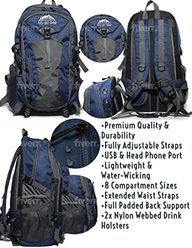 Benim go çanta Premium yürüyüş Sırt Çantası 40 L Açık Spor Seyahat Kamp Tırmanma Okul Hafif Laptop Sırt Çantası Erkekler