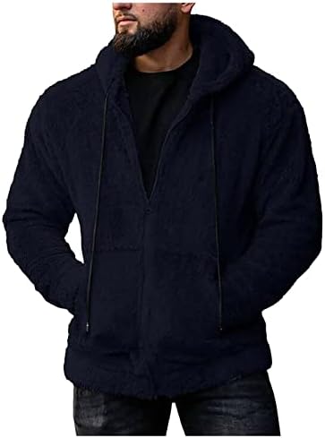 ADSSDQ Erkek Mont Ve Ceketler, moda Uzun Kollu Açık Mont Erkek Artı Boyutu Kış Kapalı Boyun Gömme Midweight8