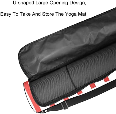Kırmızı ve Beyaz Çizgili Yoga Mat Taşıma Çantası Omuz Askısı ile Yoga Mat Çantası Spor çanta Plaj Çantası