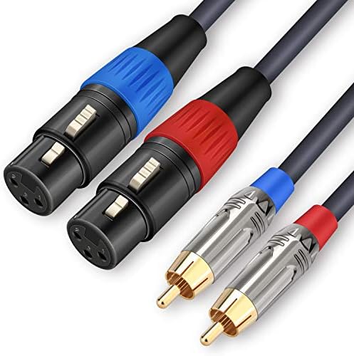 JOLGOO Çift XLR-RCA Kablosu, Çift XLR Dişi-Çift RCA Erkek Kablo, 2 XLR Dişi-2 RCA Erkek HiFi Ses Kablosu, 4N OFC