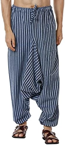 Aatman erkek Geri Dönüşümlü Pamuk Gevşek Yoga Hippi Plaj Damla Kasık Harem pantolon (Ücretsiz Boyut-28 ila 42 inç)