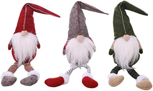 Happyyami yemek masa süsü 3 adet İsveç Noel Noel Baba Noel Figürleri Santa Gnome Peluş Bebek Noel Dekorasyon Süs