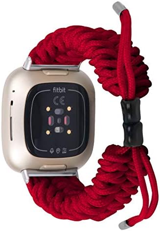 FitTurn Fitbit versa 4/versa 3 ve Sense 2 Band ile uyumlu, Yedek Bileklik Spor Örgülü Naylon Dostluk Halatı Ayarlanabilir