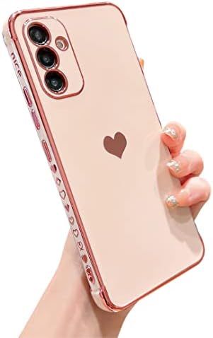 phylla Samsung Galaxy A34 5G Telefon Kılıfı ile uyumlu Lüks Kaplama Kadınlar için Zarif Sevimli Aşk Kalp Kapağı Kamera