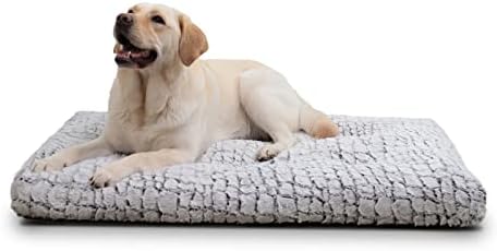 Yıkanabilir Köpek Sandık Yatak Fulffy Rahat Kulübesi Yatak Kaymaz Pet Uyku Pedi Mat Küçük 24x18 İnç, gri
