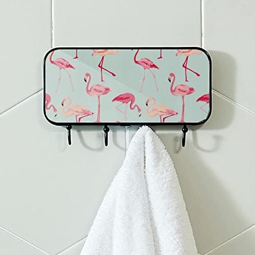 Yapışkanlı Paslanmaz Çelik Kanca Havlu Ceket Duvar Kanca Sıkışmış Banyo veya Mutfak Flamingo Kuş Arka Plan