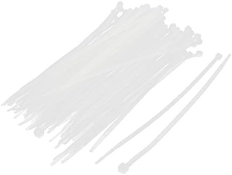 X-DREE 100 ADET 3.6 Genişlik 180mm Uzun Beyaz Naylon Boru Sabitleme Tel Zip kablo bağı(100 ADET 3.6 Larghezza 180mm