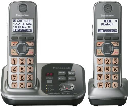 Panasonic KX-TG7732S DECT 6.0 Yanıtlama Sistemli Bluetooth Kablosuz Telefon üzerinden Hücreye Bağlantı, Gümüş, 2
