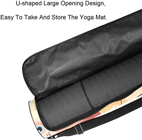 Yoga Mat Taşıma Çantası Omuz Askısı ile Komik Kediler Komik Karikatür Gri Sarı Yoga Mat Çantası spor çanta Plaj Çantası
