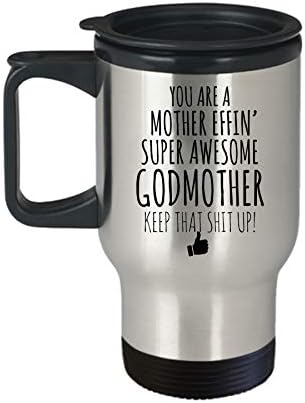 Komik Godmother Hediye C6TM En İyi Effin Hiç Seyahat Kupa Eğlenceli Gag Sen Harika Kahve Çay Yenilik Paslanmaz Çelik