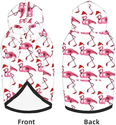 Büyük Köpek Hoodie Tatil Flamingolar Xmas Hediyeler Evcil Hayvan Giysileri Kazak Şapka ile Yumuşak Kedi Kıyafet Ceket
