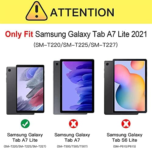 YHB Kılıf Samsung Galaxy Tab için A7 Lite 8.7 inç Tablet 2021, ince PU Deri Katlanır Koruyucu Kılıf Standı Çok Açılı