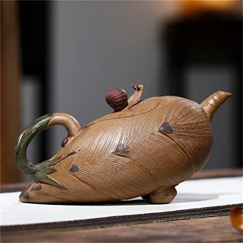 WALNUTA Yaratıcı Seramik bambu filizi şekilli demlik Kung Fu çay demlik çay Töreni çay seti Malzemeleri (Renk: A,