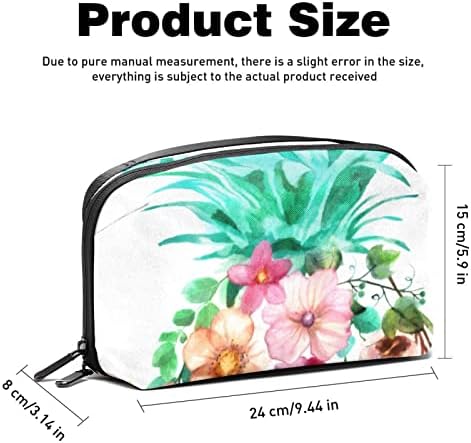 Su geçirmez Makyaj Çantası Tropikal Çiçekler Ananas makyaj çanta düzenleyici Seyahat Zip makyaj çantası Küçük Kozmetik