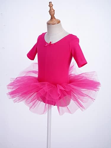 Sywıyı Kız Toddler Bale Dans Tutu Elbise Kısa Kollu Pamuklu Balerin Jimnastik Leotard Dans Giyim