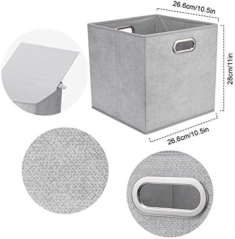 Kumaş Kabin Depolama Küpleri Kutuları 10. 5x10. 5x11 İn Desen Katlanabilir Depolama Küp Kutuları Gri Beyaz Bez Depolama