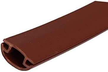X-DREE 13.5 mm Genişlik 6M Uzunluk PVC Yuva Tipi Kapı Contası Hava Şeridi Kahverengi (Yeni Lon0167 13.5 mm Genişlik