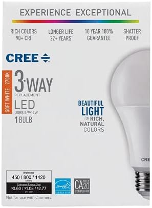 Cree Aydınlatma Olağanüstü Serisi A21 Ampul, 2700K Kısılabilir LED Ampul, 40/60/100W + 1420 Lümen, Yumuşak Beyaz,