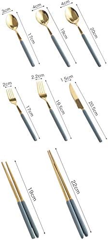 YS İskandinav Tasarım Sofra Takımı Setleri Seramik Saplı çatal bıçak kaşık setleri Kaşık Çatal Bıçak Çubuklarını