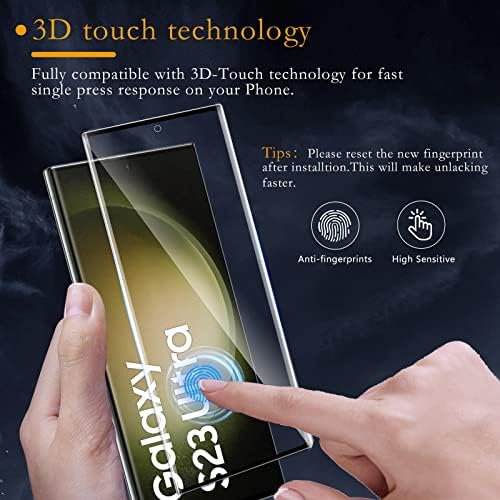 Nıxınıoo [2 Paket] 2 Paket Ekran Koruyucu için Samsung Galaxy S23 Ultra, 3D Kavisli Tam Kapsama, Kabarcıksız,9H Sertlik,
