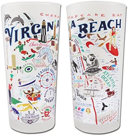 Catstudio Virginia Beach İçme Bardağı / Buzlu Bir Bardağa Basılmış Coğrafyadan İlham Alan Sanat Eserleri