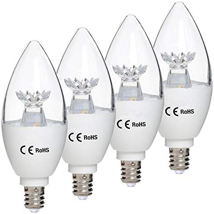Edearkar LED Şamdan Ampul(4 Paket), 3W (40W Eşdeğer Akkor Ampuller) 6000K Gün ışığı beyaz E14 LED mum ışığı, Torpido