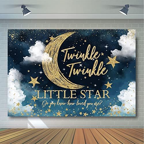 Avezano Twinkle Twinkle Little Star Bebek Duş Zemin Yıldızlı Gece Gökyüzü Tema Cinsiyet Reveal Parti Süslemeleri