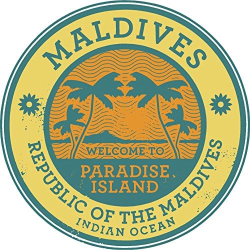 Oval Cennet Adası Maldivler 4x4 inç Sticker Çıkartma kalıp Kesim Vinil Yapımı ve ABD'de Sevk