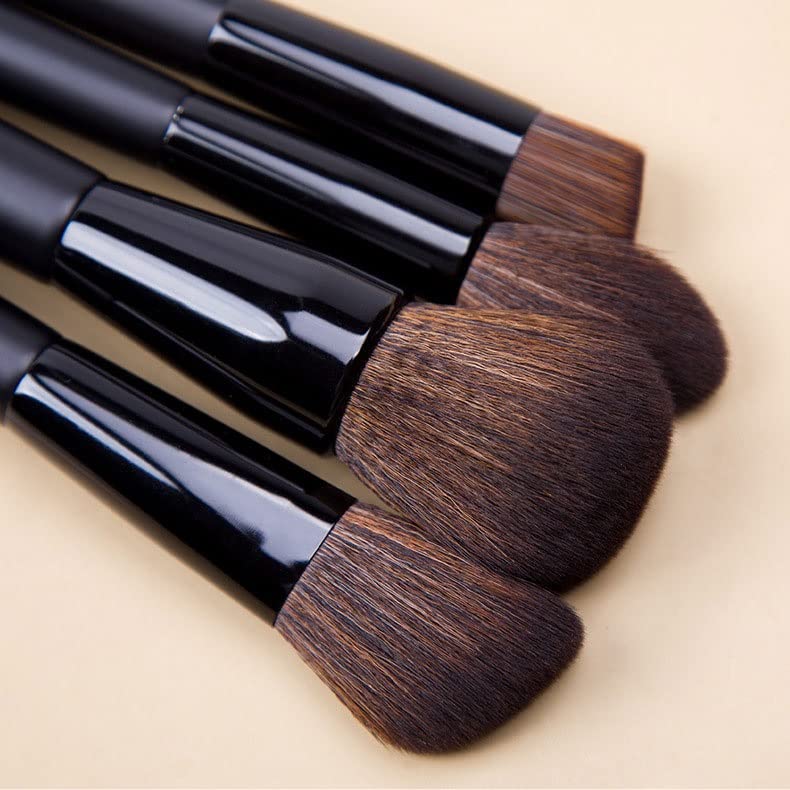 SDGH Makeup Tool Powder, Düşük Fırça, Allık Fırçası Seti, Siyah, 10 Parça, Komple Set