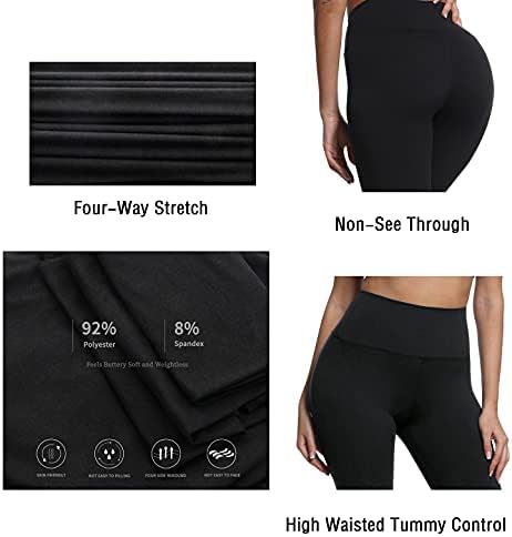 Zıoccıe Yüksek Belli Capri ve Tam Boy Tayt Kadınlar için Tereyağlı Yumuşak Karın Kontrol Yoga Pantolon Egzersiz Koşu