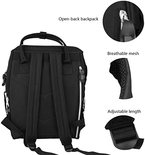 BOŞLUK Inek Derisi Siyah Kahverengi Inek Baskı bebek bezi çantası seyahat sırt çantası Büyük Kapasiteli Çok Fonksiyonlu