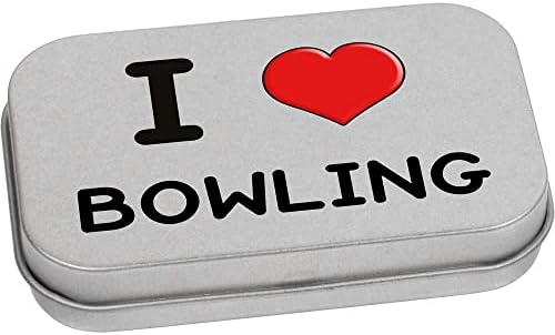Azeeda 'Bowling'i Seviyorum' Metal Menteşeli Kırtasiye Teneke / Saklama Kutusu (TT00186437)
