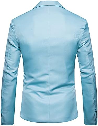 Erkek Düz Renk Takım Elbise Ceketler Slim Fit günlük ceketler Takım Elbise Yaka Tek Sıra Bir Düğme Blazers