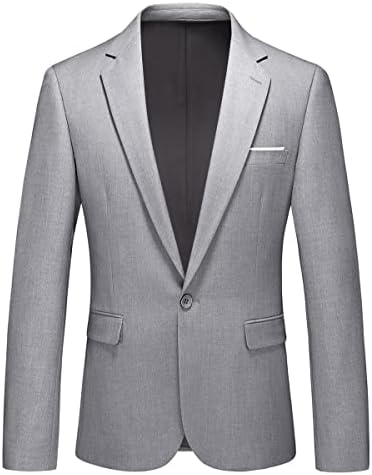 Erkek Casual Slim Fit Takım Elbise Blazer Ceket Bir Düğme Hafif Spor Mont Resmi Elbise Günlük takım elbise Ceket