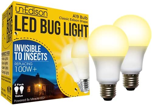 Un-Edison A19 LED Bug ışık-Değiştirir 100 W - sarı spektrum E26 orta açık ampul için sundurma veranda ve güverte-Yükseltme