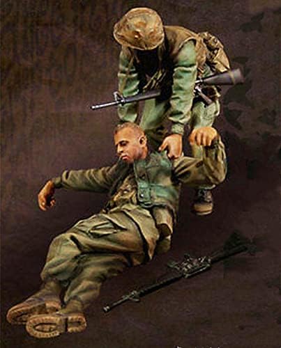 Goodmoel 1/35 Vietnam Savaşı ABD Asker Yaralı Reçine Asker model seti (2 Kişi) / Demonte ve Boyasız Minyatür Kiti
