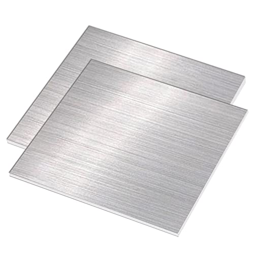 Tynulox paslanmaz çelik levha, 22 Ölçer(0.8 mm) x 12 x 12, 2 Pcs 0.03(1/32) kalınlığı 304 Paslanmaz Çelik Metal Şerit