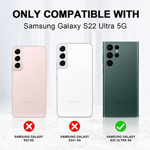 Kılıf Samsung S22 Ultra 5G Durumda, çiçek Kristal Temizle Bling Sparkly Glitter Parlak Slim Fit Sert PC Damla Koruma